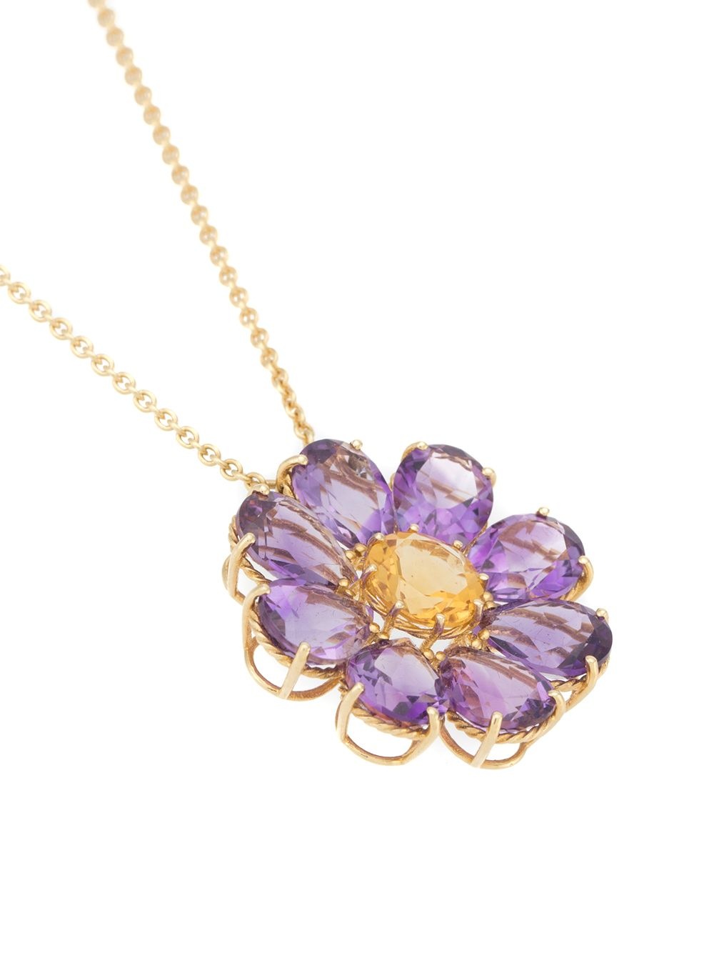 Spring amethyst floral charm necklace - 3
