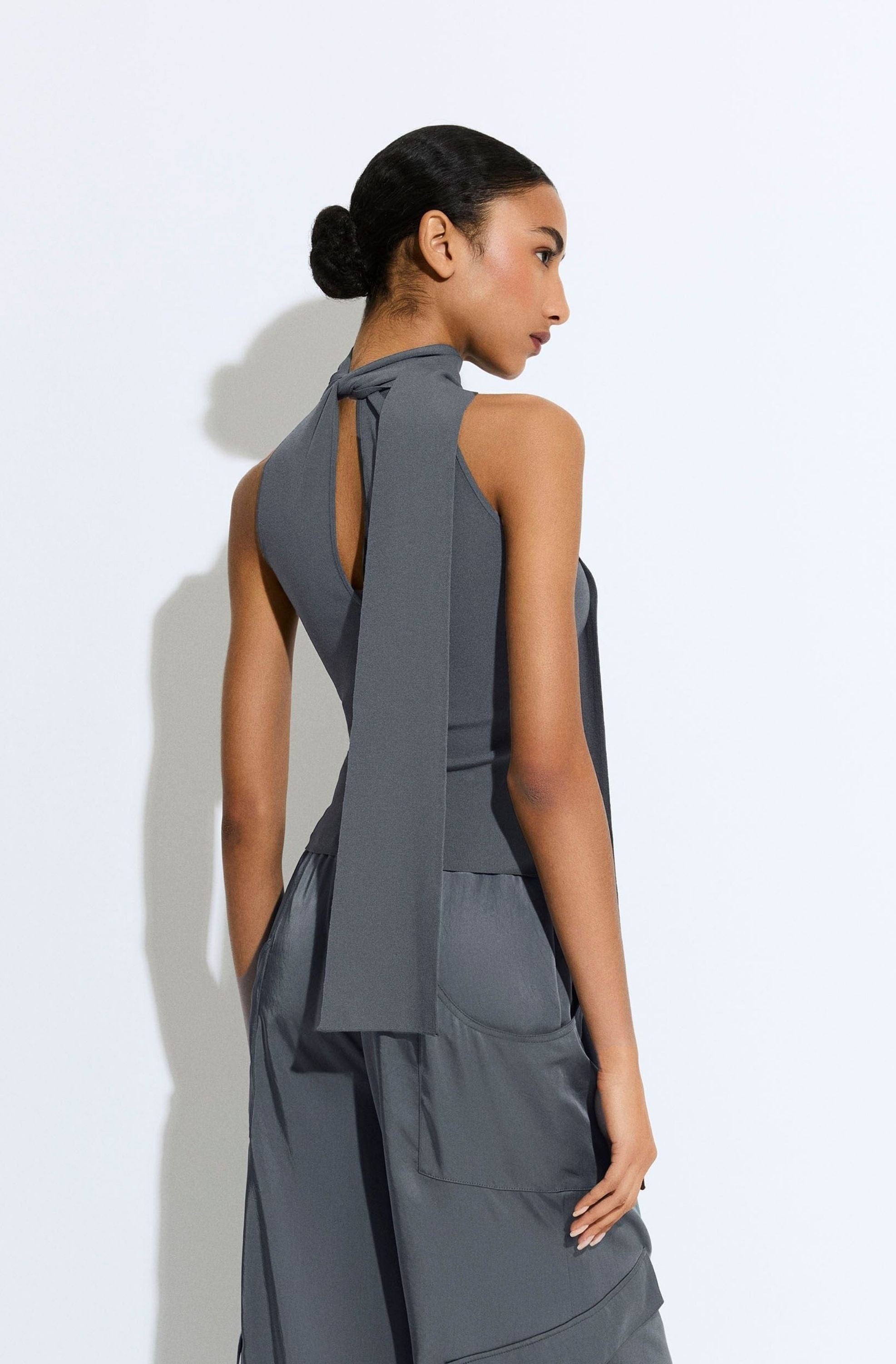 Matte Viscose Halterneck Top - 3