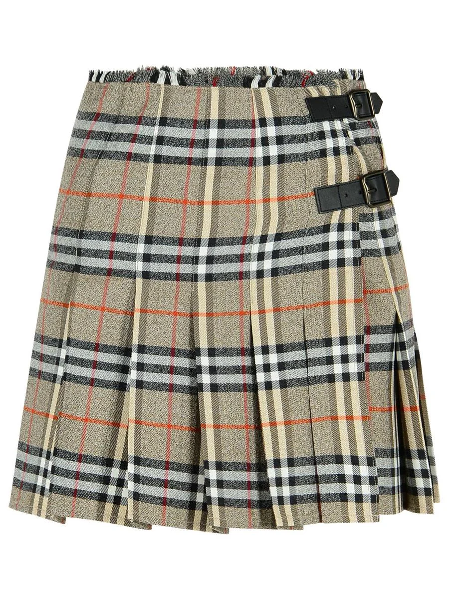 Burberry Grey Wool Mini Kilt - 1