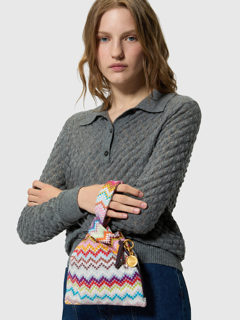 Handbag in lamé viscose 5