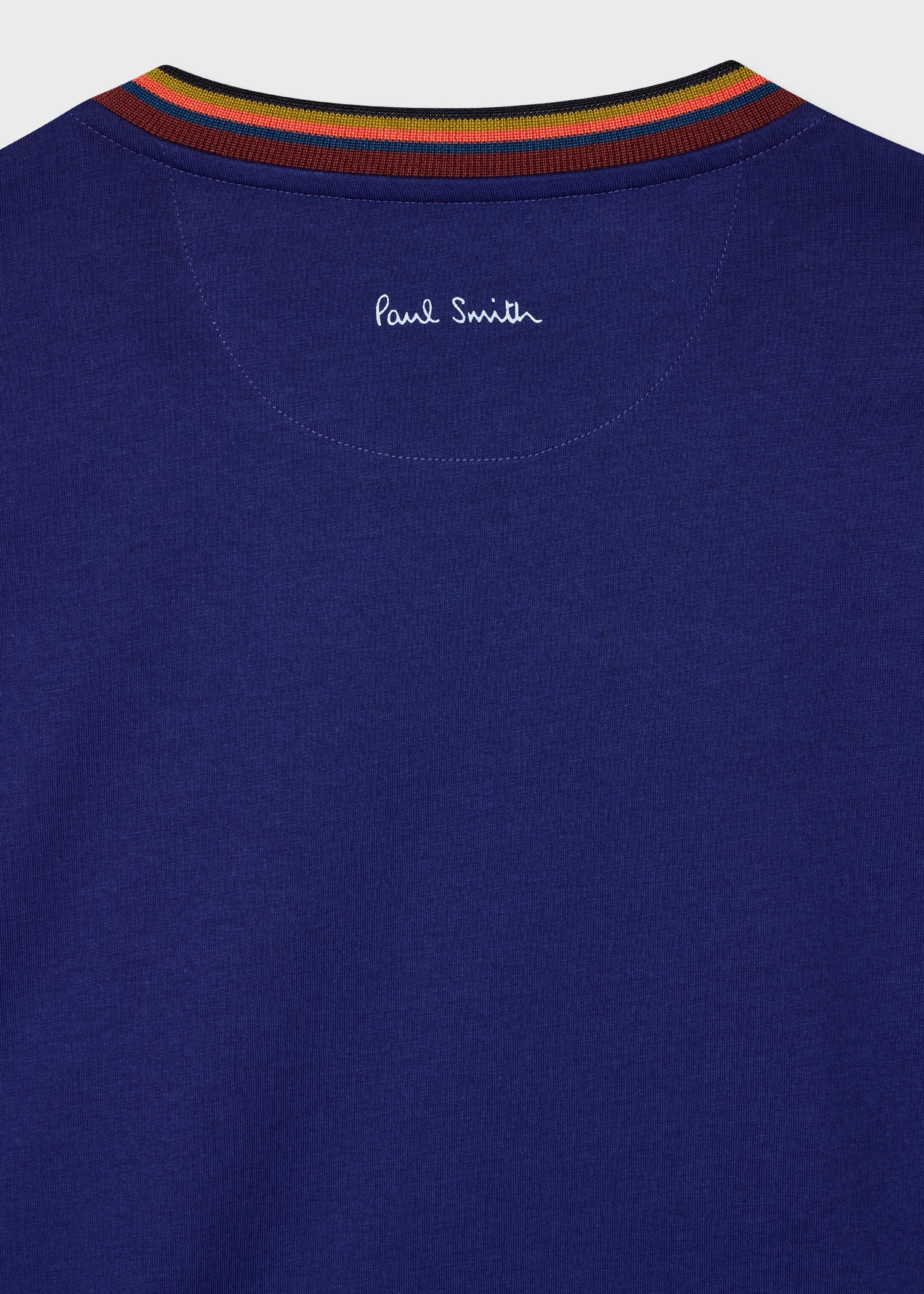 Cobalt Blue 'Artist Stripe' Collar T-Shirt - 2