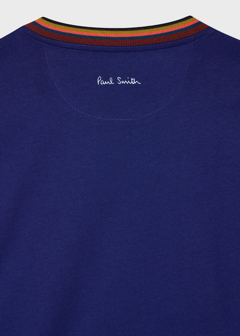 Paul Smith Cobalt Blue 'Artist Stripe' Collar T-Shirt outlook