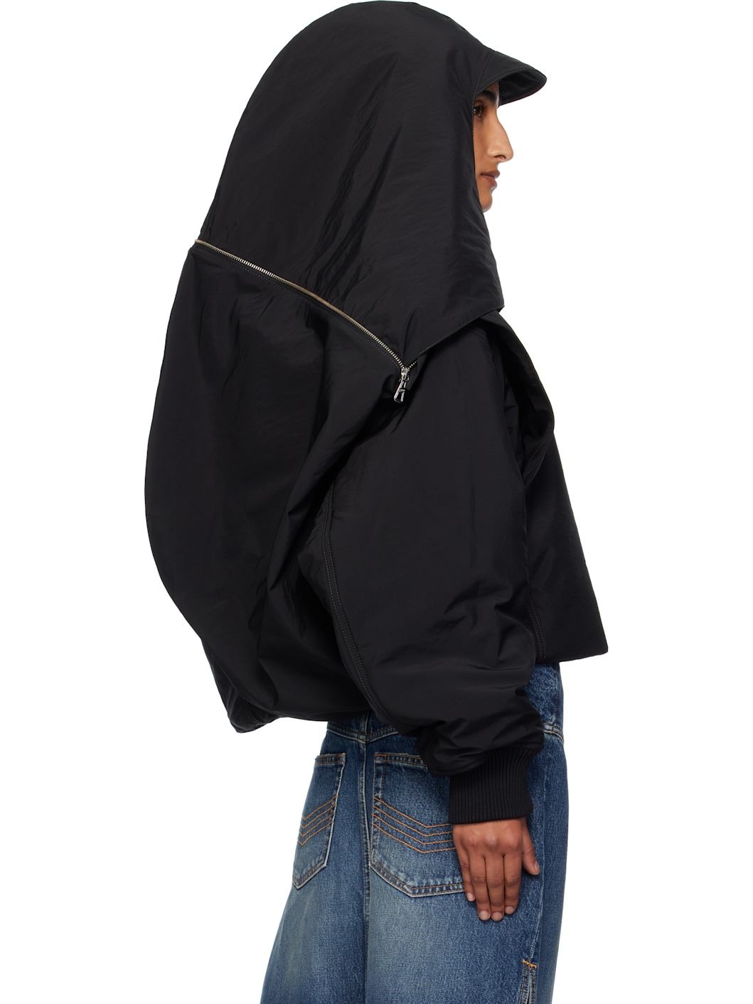 Black 'The Hooded' Bomber Jacket - 3