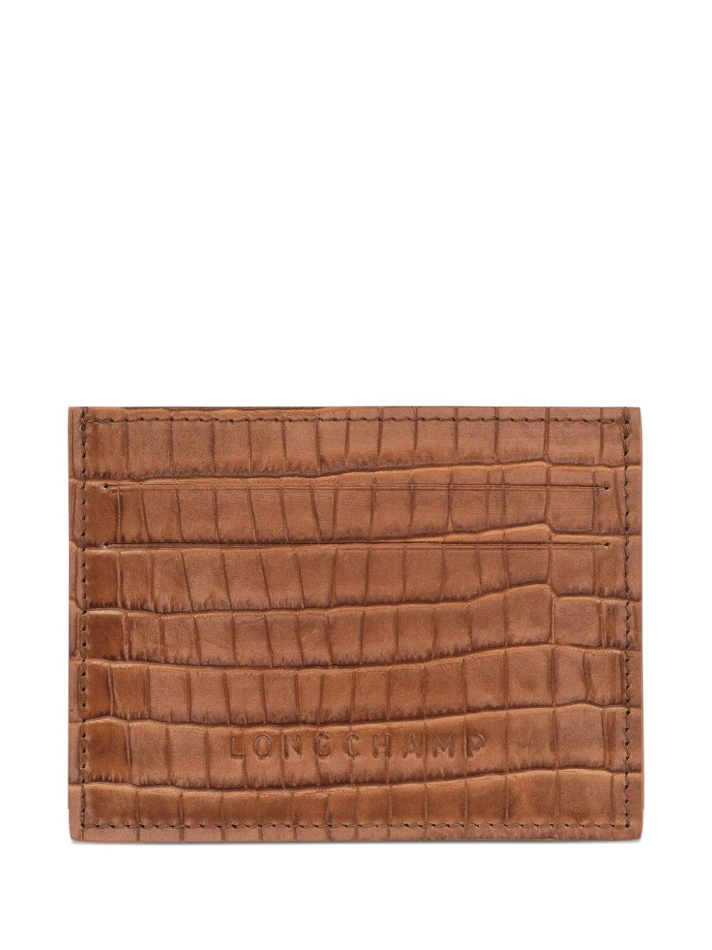 crocodile-effect leather cardholder - 1