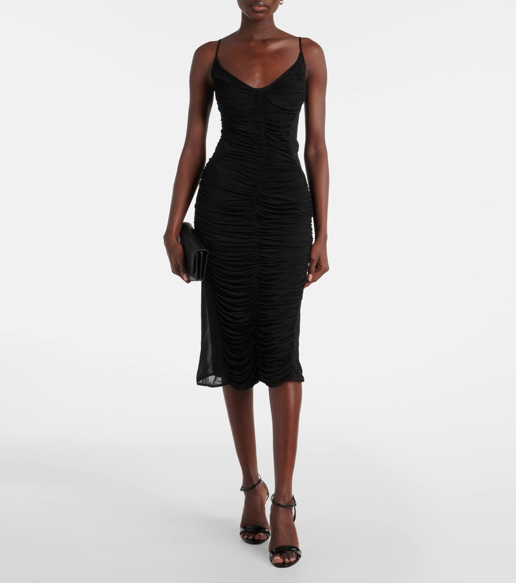 Ruched mesh midi dress - 2