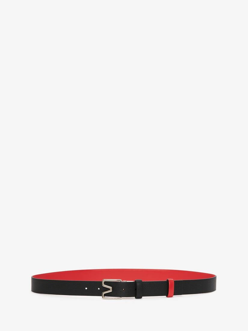 Men's Reversible M Belt in Black/lust Red - 1