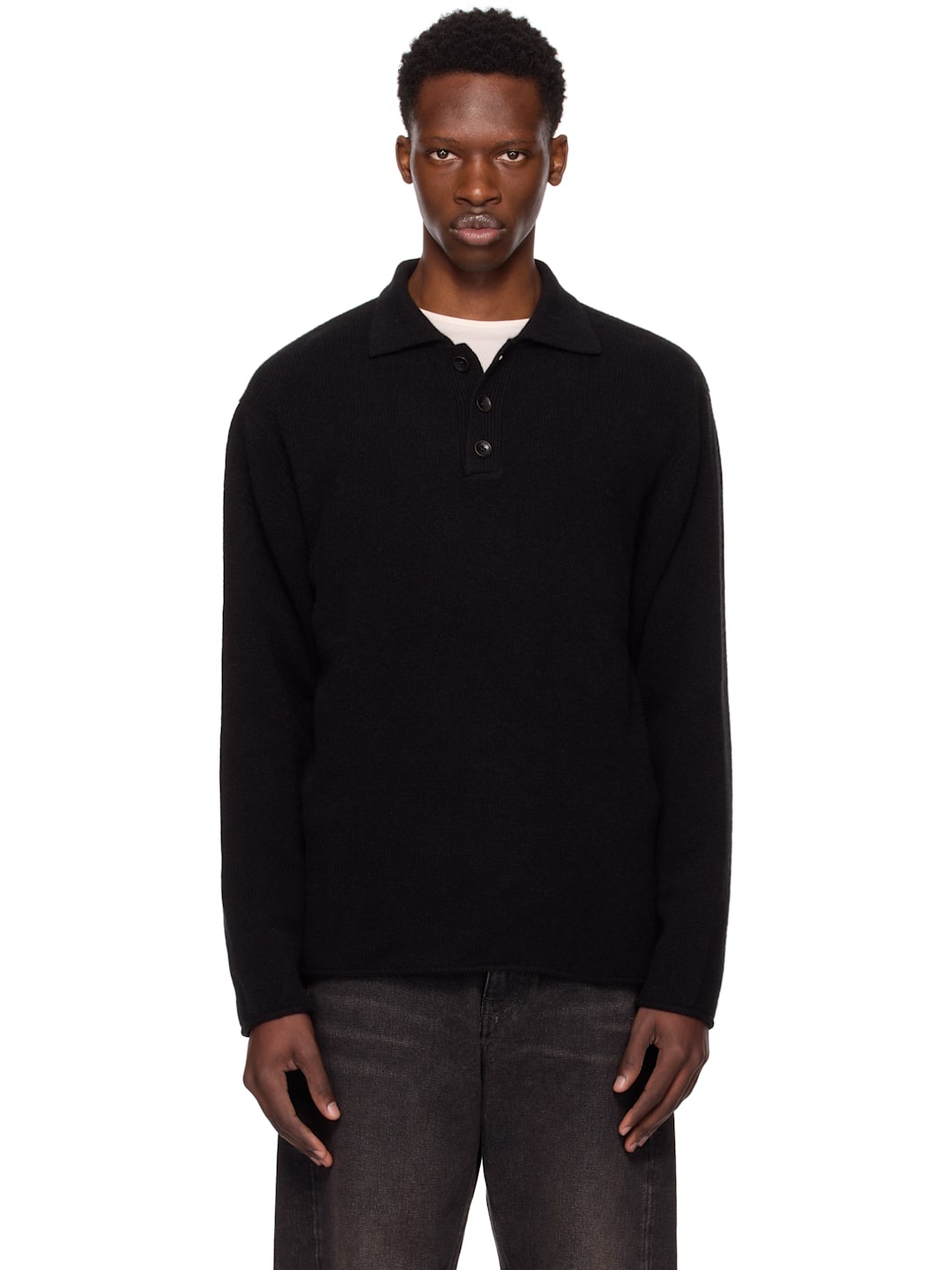 Black Heavy Rugby Polo - 1