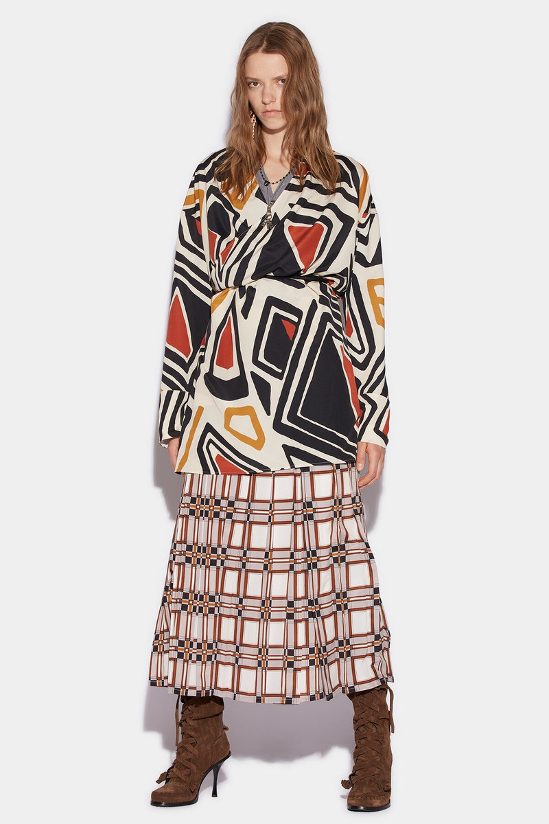 GEOMETRIC MINI WRAP DRESS 1