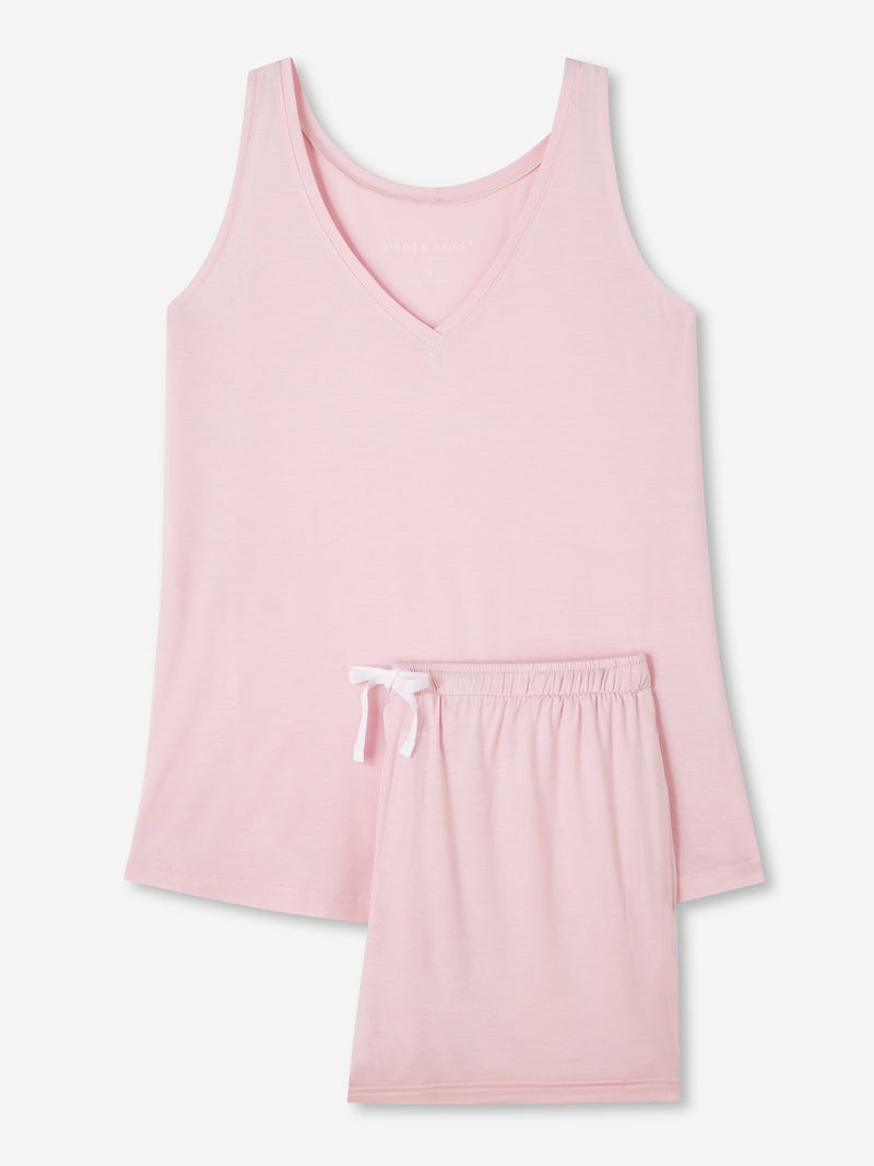 Women's Short Vest Pyjamas Lara Micro Modal Stretch Ballet Pink 1