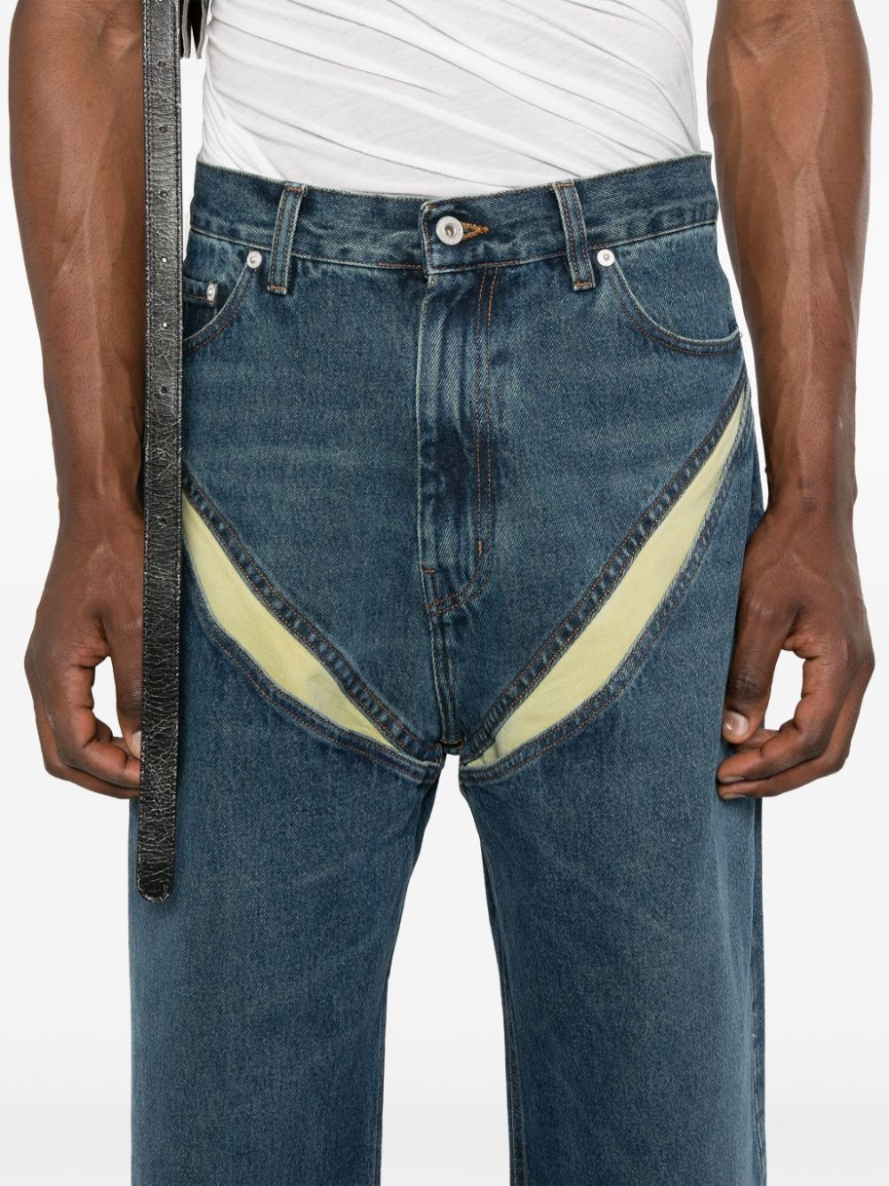 cut-out detail jeans - 6