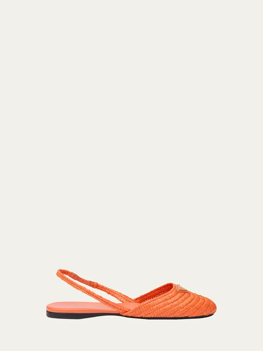 5mm Raffia Slingback Flats - 1