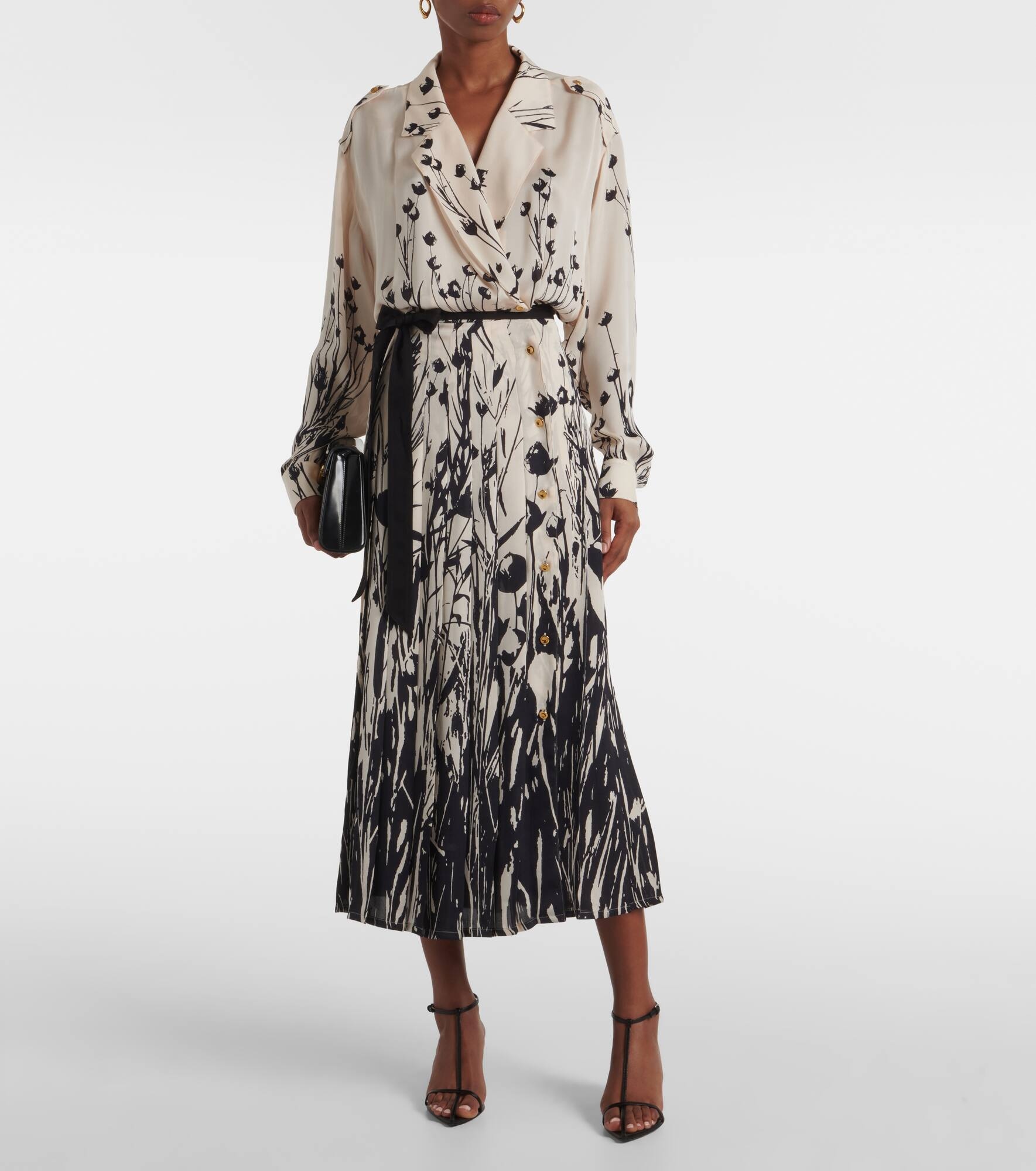 Federica floral silk midi dress - 7
