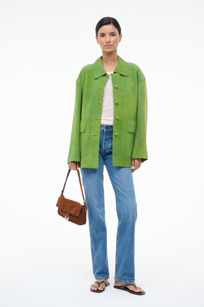 STAUD ROXANNE SUEDE JACKET LEAF SUEDE 1