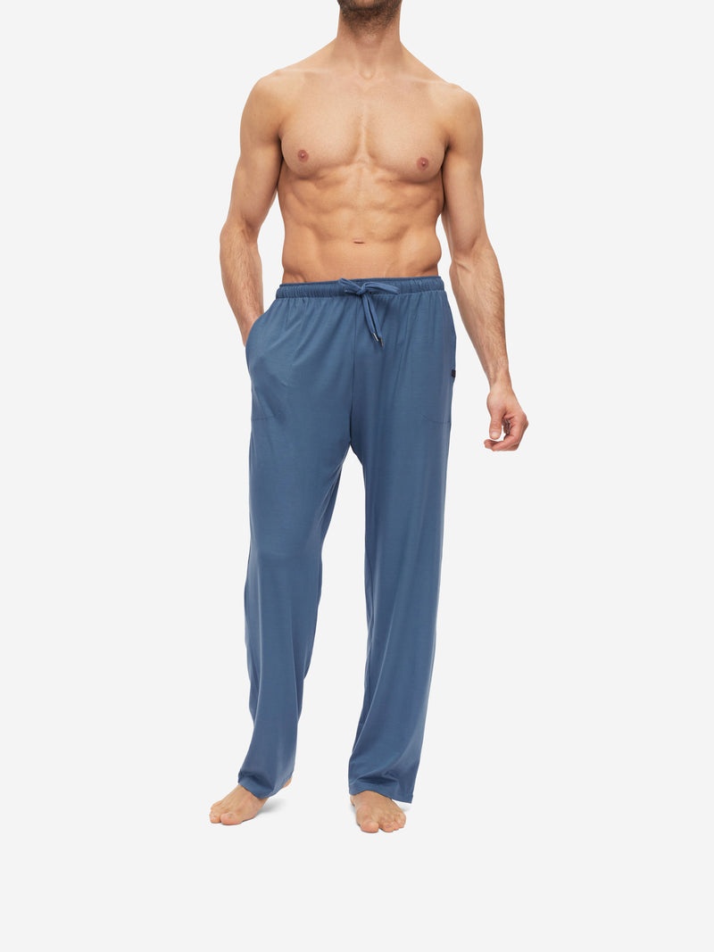 Men's Lounge Trousers Basel Micro Modal Stretch Storm Blue - 2