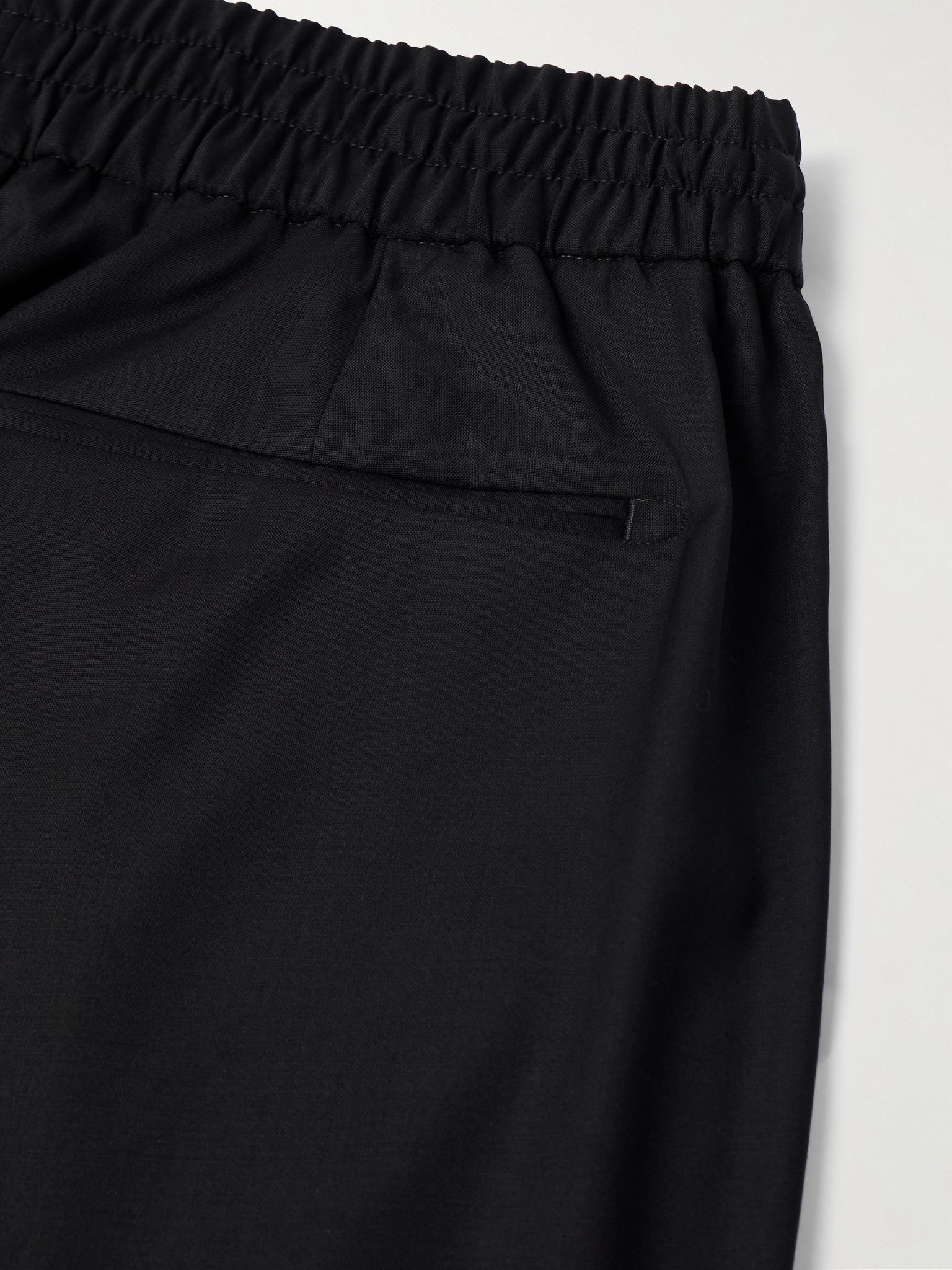 Asolo Straight-Leg Pleated Wool-Blend Drawstring Trousers Black - 5