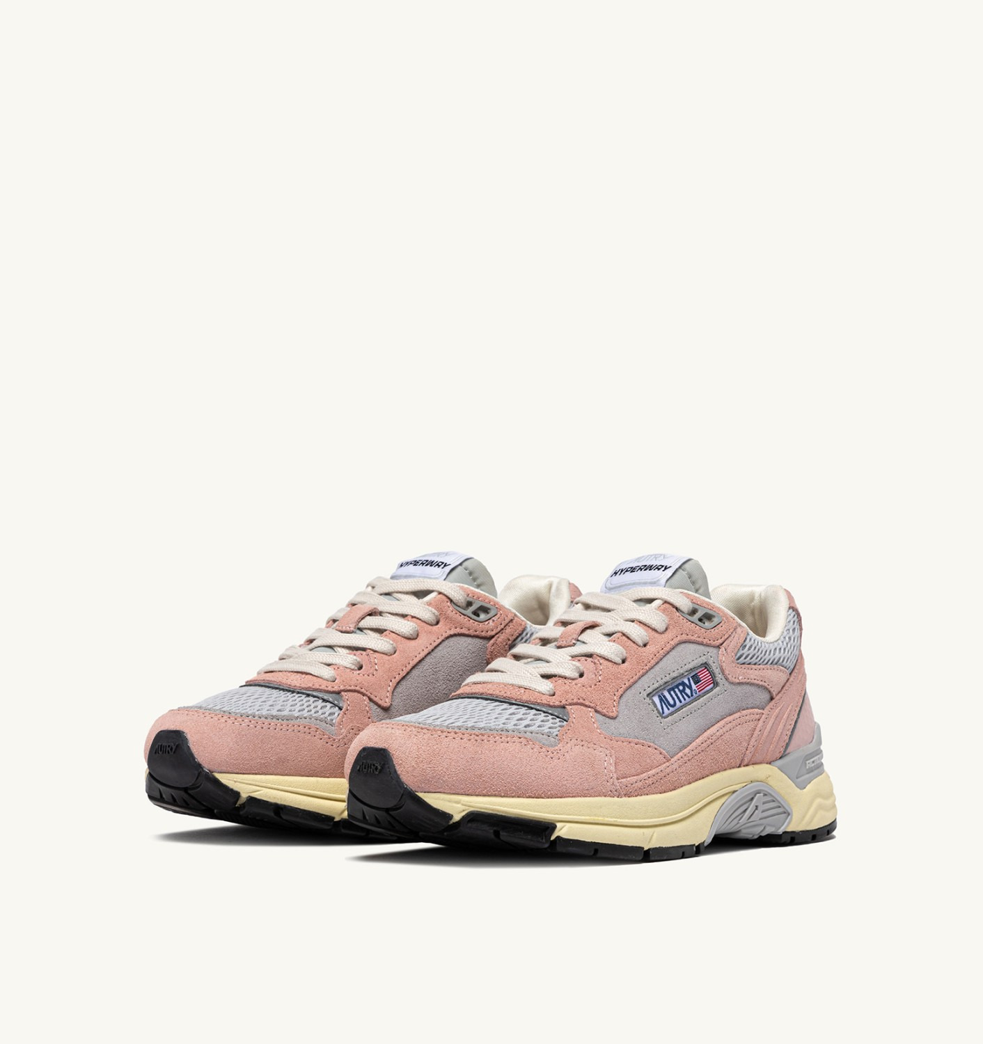 HYPERWAY SNEAKERS IN POWDER PINK AND SILVER-TONE SUEDE AND MESH - 2