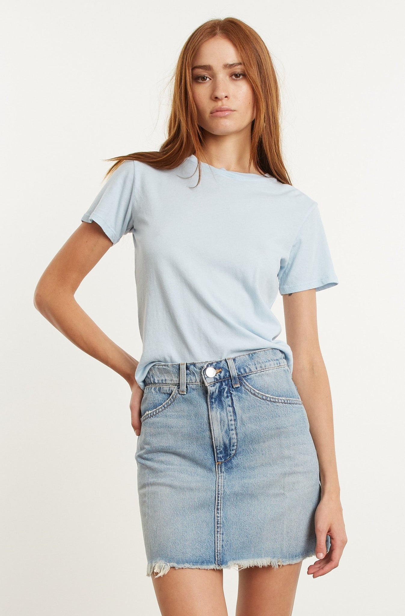 BABY BLUE COTTON BABY TEE - 1