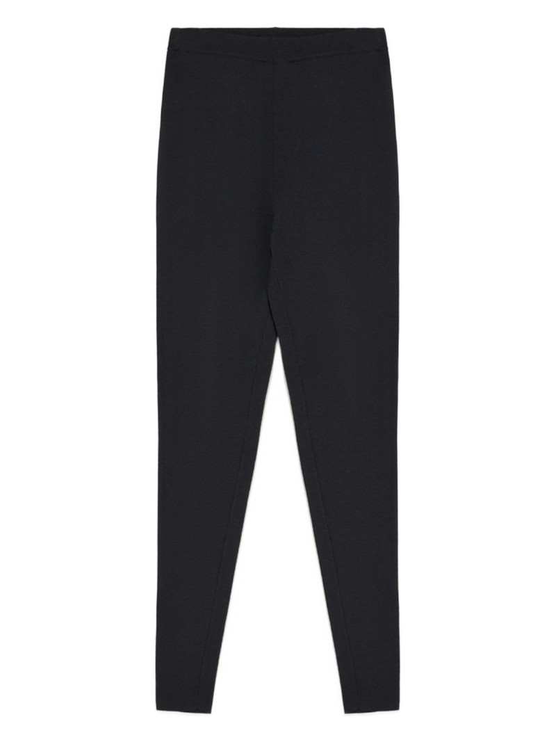 elasticated ribbed-knit leggings 1