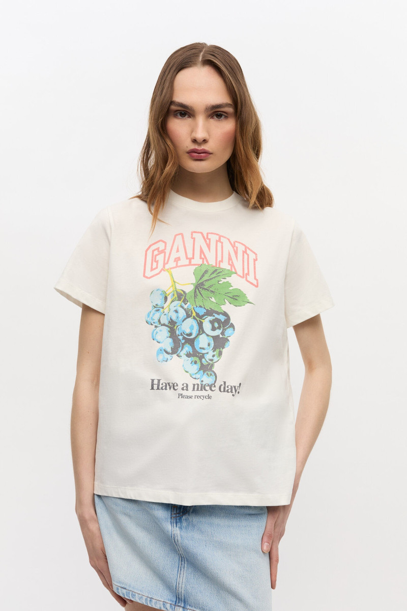 GANNI OFF-WHITE GRAPES PRINT T-SHIRT outlook