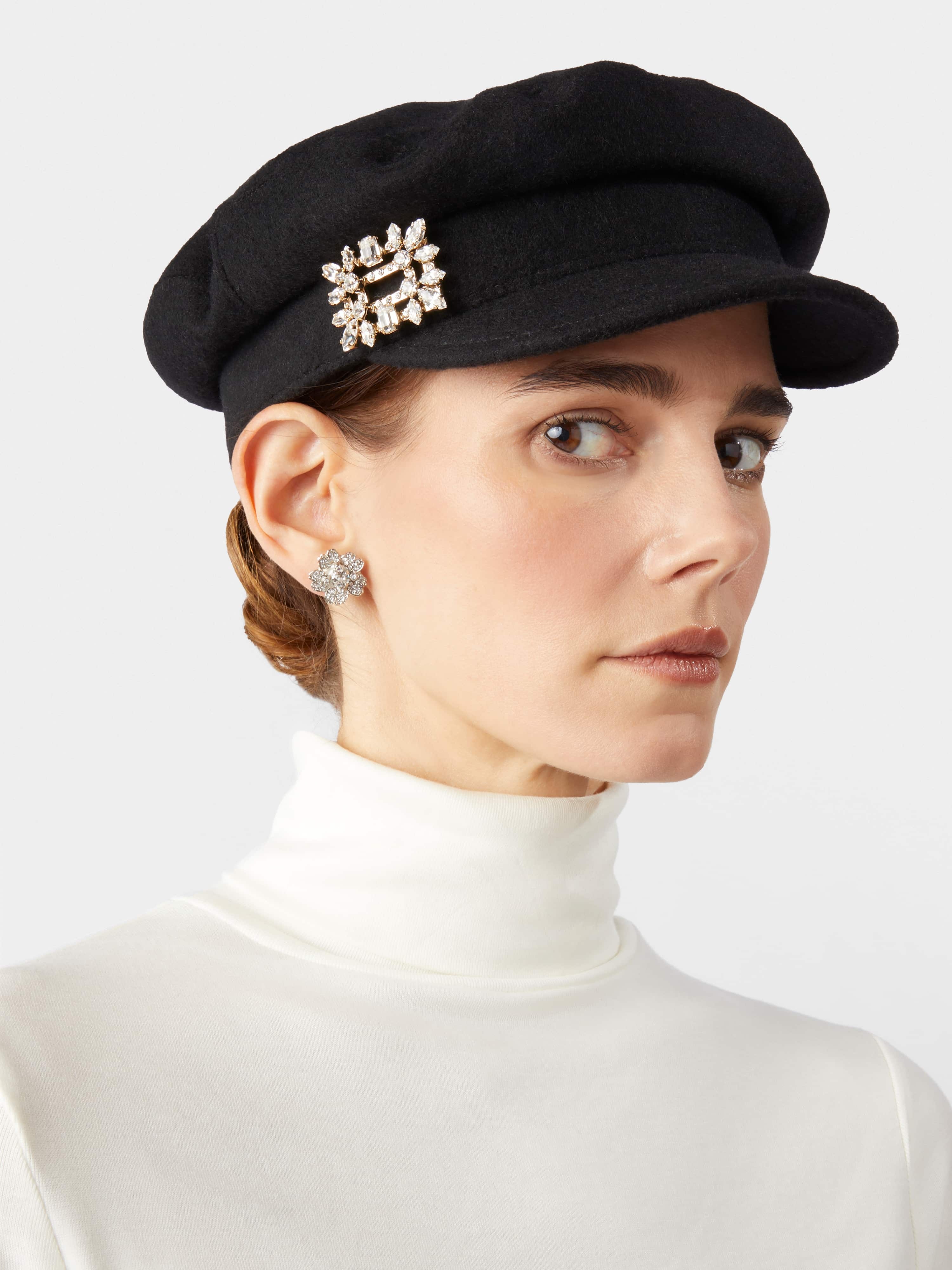 Roger Vivier Broche Vivier Buckle Sailor Cap in Felt