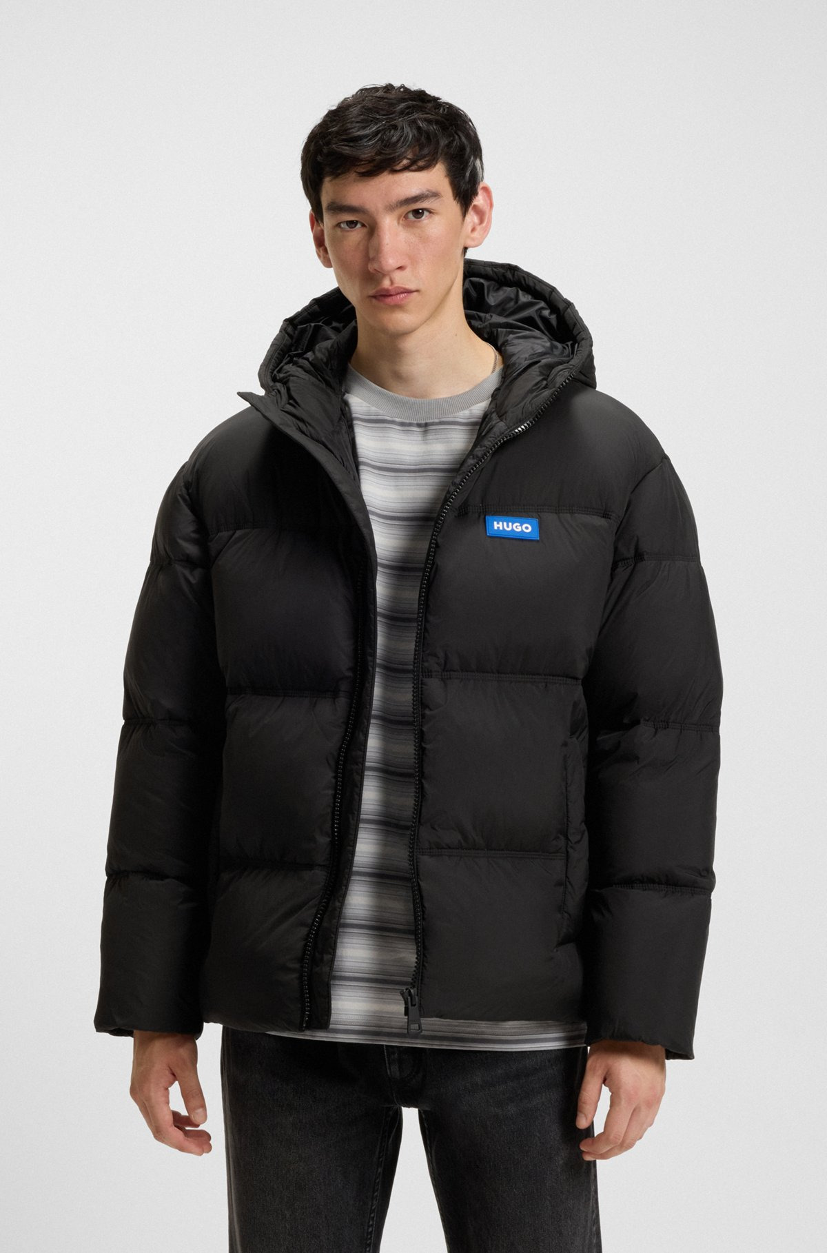 WATER-REPELLENT PADDED JACKET WITH BLUE LOGO LABEL - 2