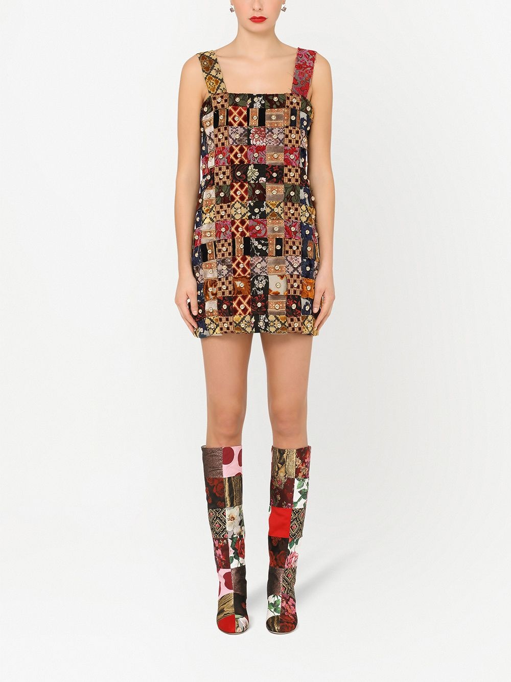 patchwork studded minidress - 3