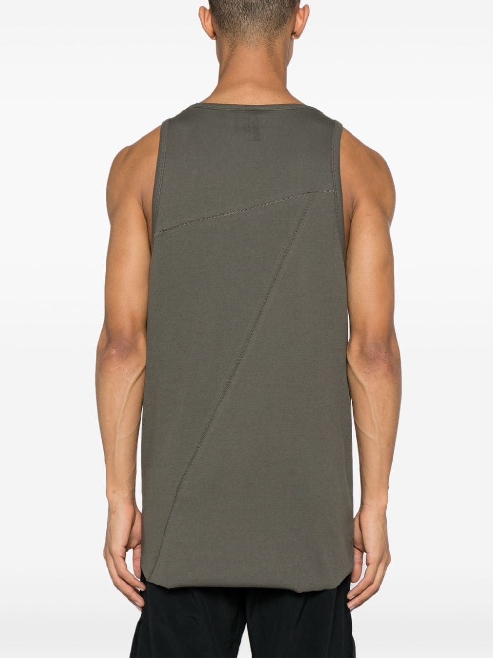 asymmetric-panels cotton tank top - 4