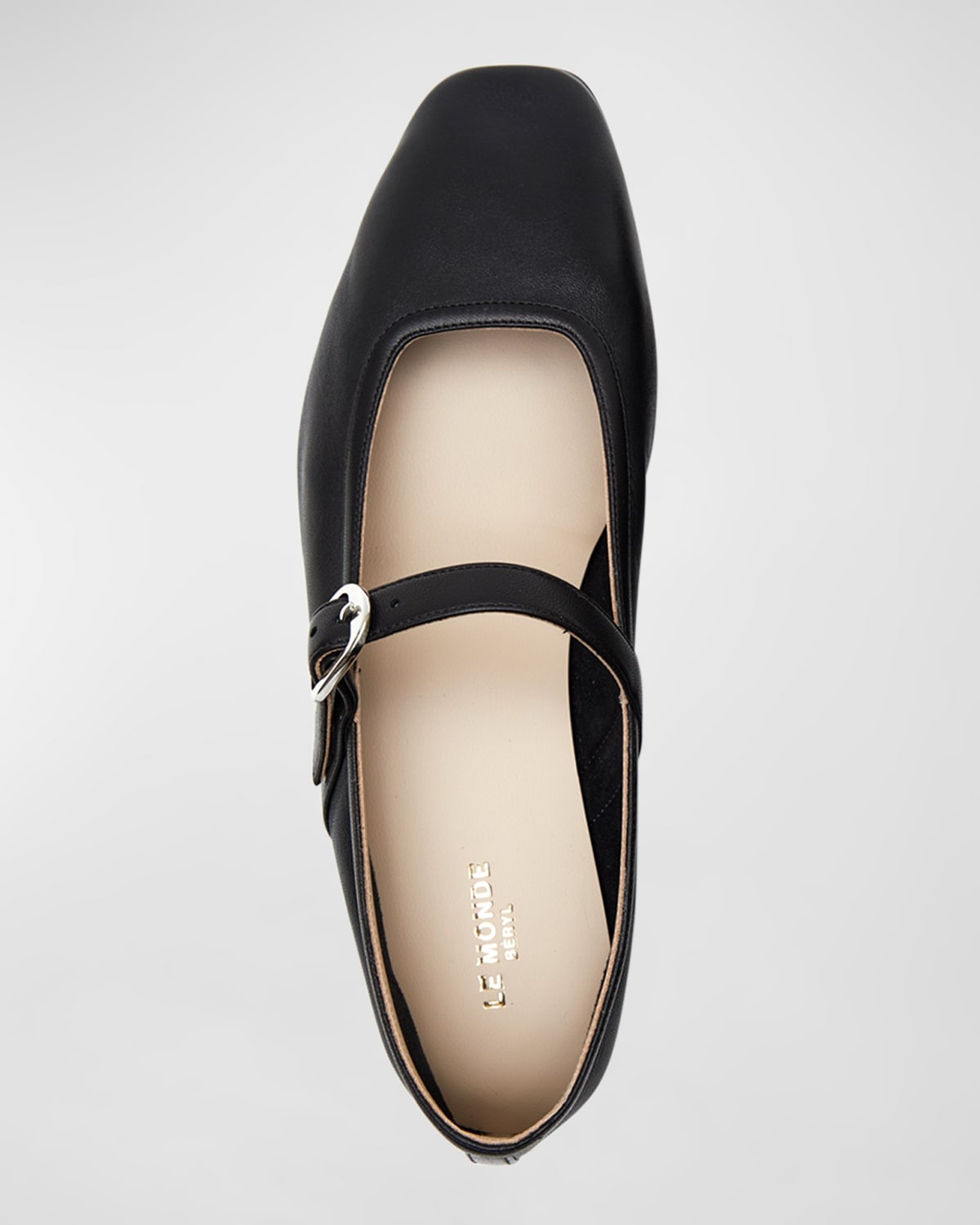 Leather Mary Jane Ballerina Flats - 3