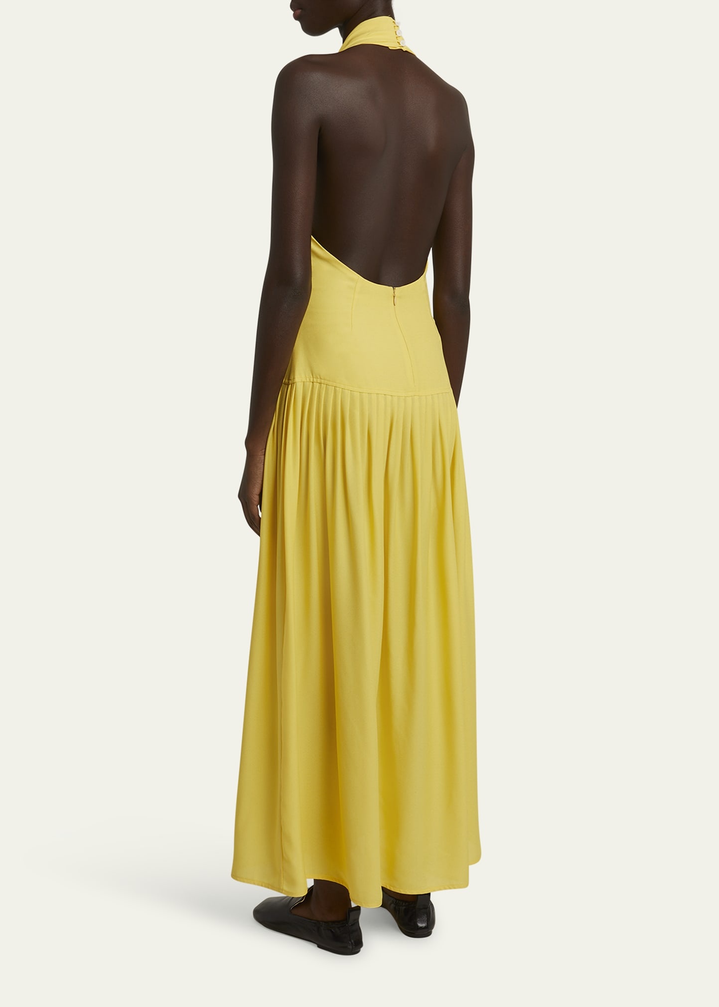 Tala Halter Viscose Georgette Dress - 3