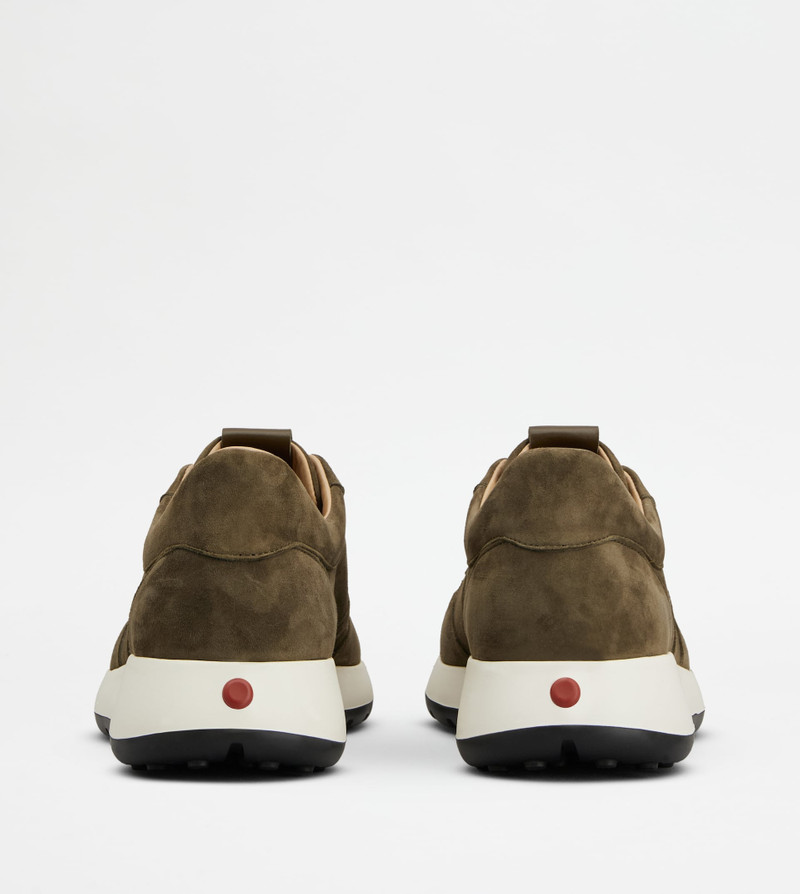 Tod's RED DOT SNEAKERS IN PASHMY SUEDE - GREEN outlook
