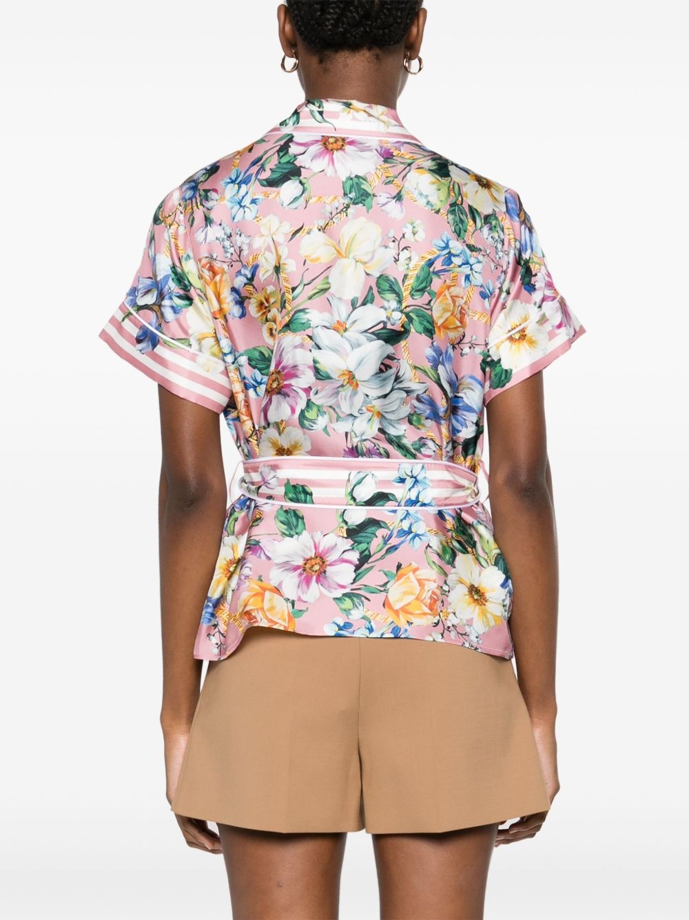 floral-print silk shirt - 4