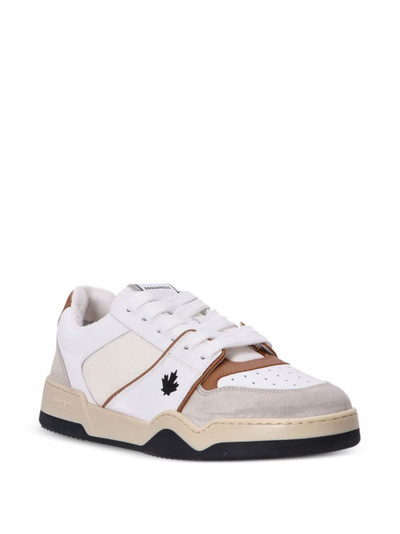 DSQUARED2 Spiker leaf-embroidered leather sneakers outlook