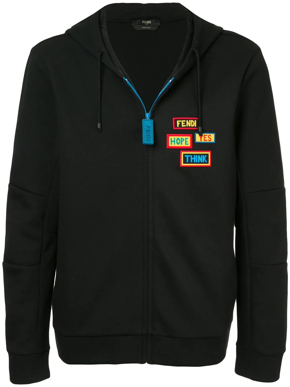 badge patch zip hoodie - 1