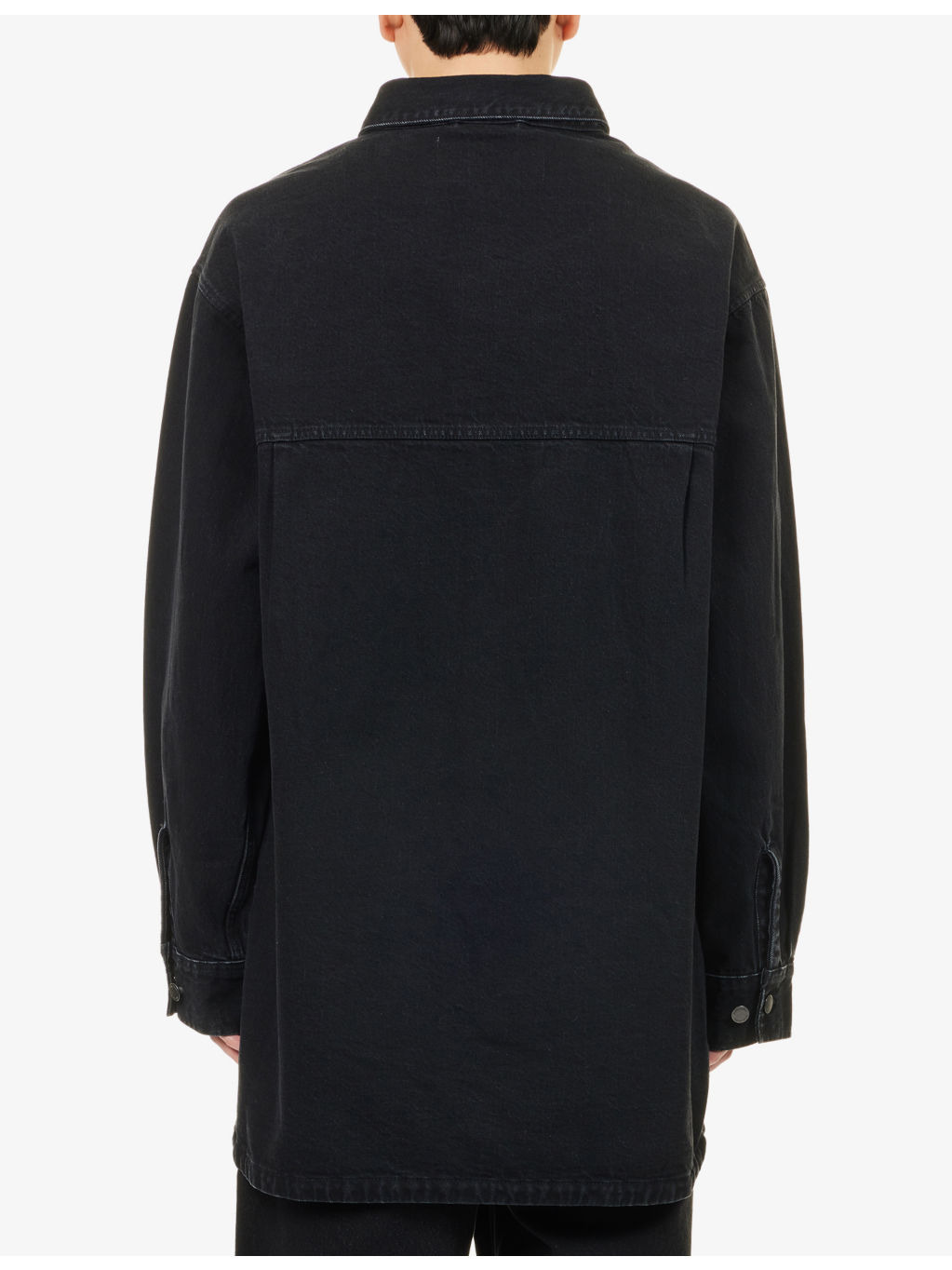 Herculean Asymmetric-Hem Denim Shirt - 4
