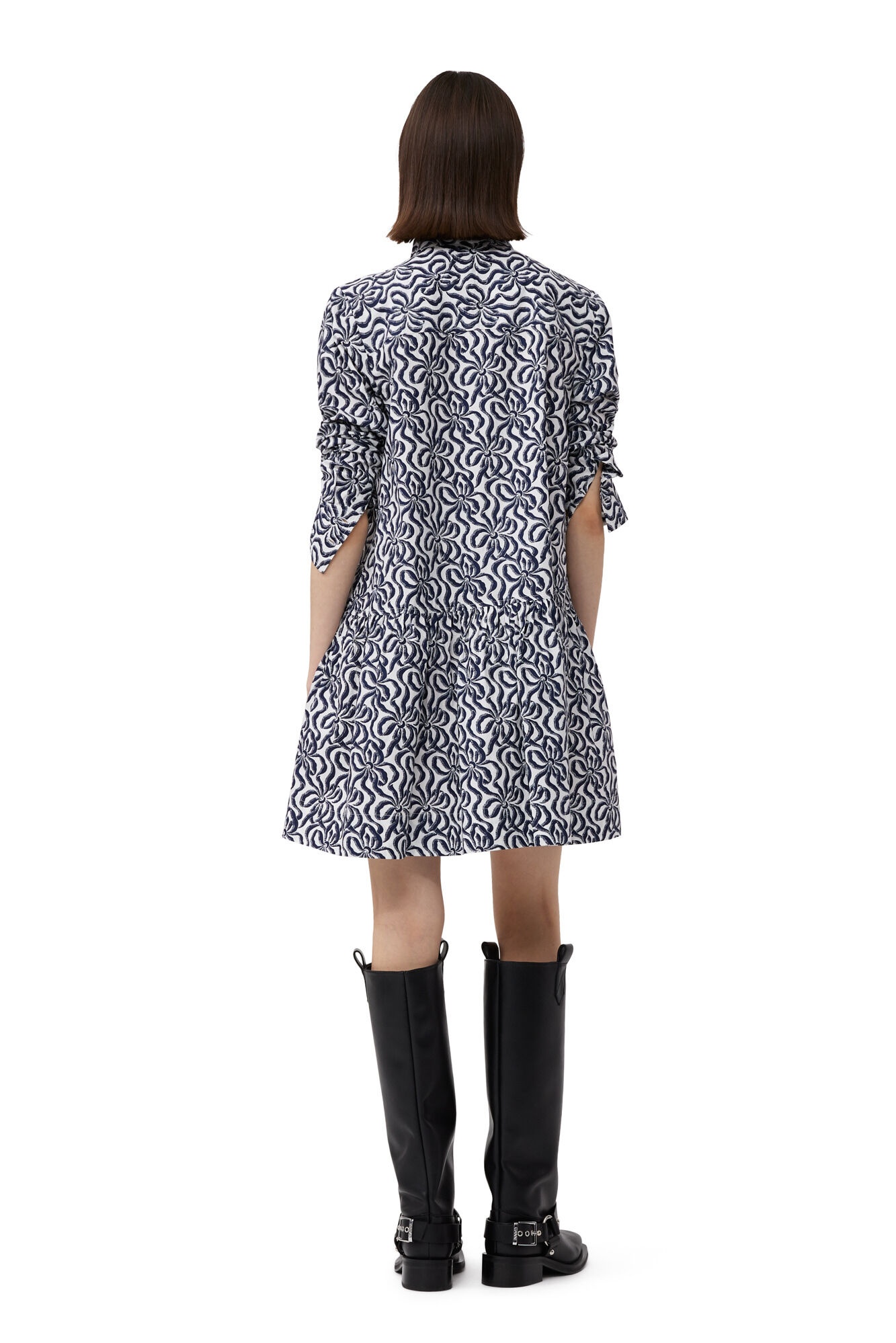 PRINTED COTTON POPLIN MINI SHIRT DRESS - 4