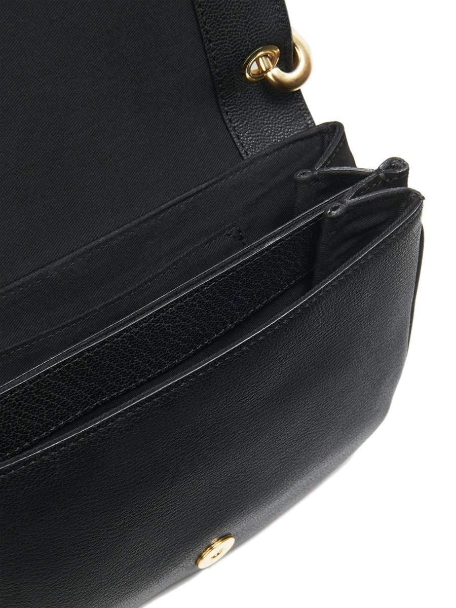 Hana Leather & Suede Shoulder Bag in Black - 2