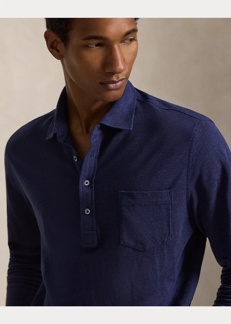 Linen Mesh Polo Shirt 5
