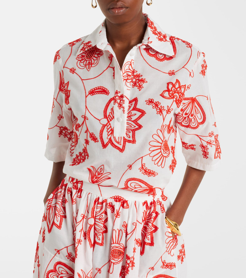 ERES Izana embroidered cotton-blend shirt outlook