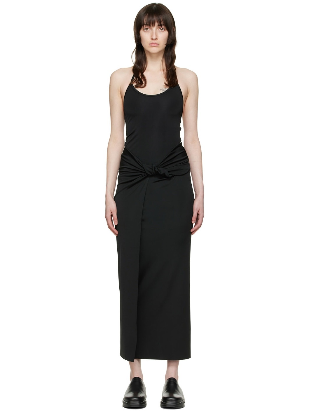 Black Nylon Maxi Dress - 1