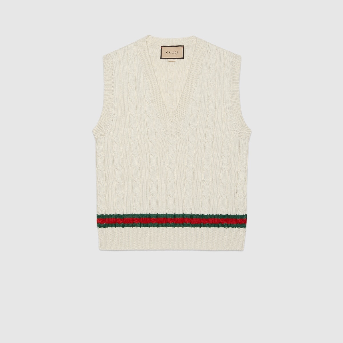 Cable knit vest with Web - 1