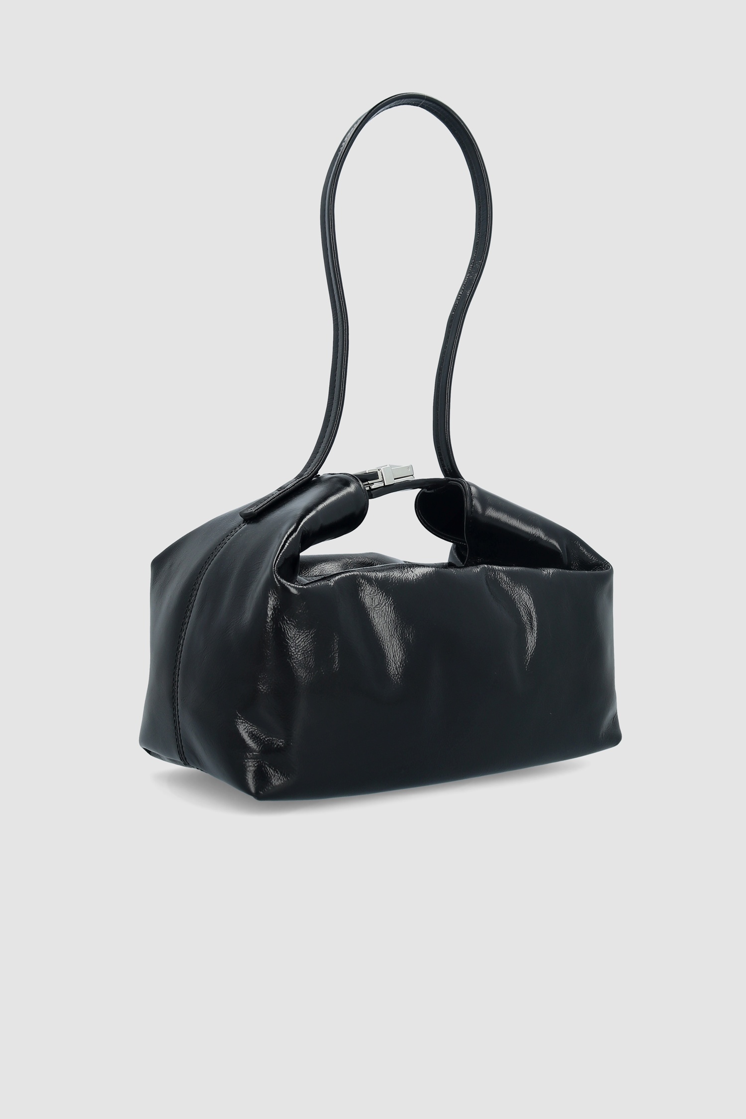 Bea Black Creased Leather Hobo Bag - 4