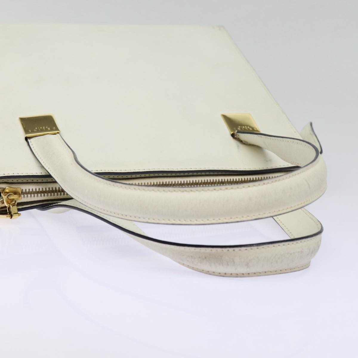 CELINE Hand Bag Leather White Gold - 9