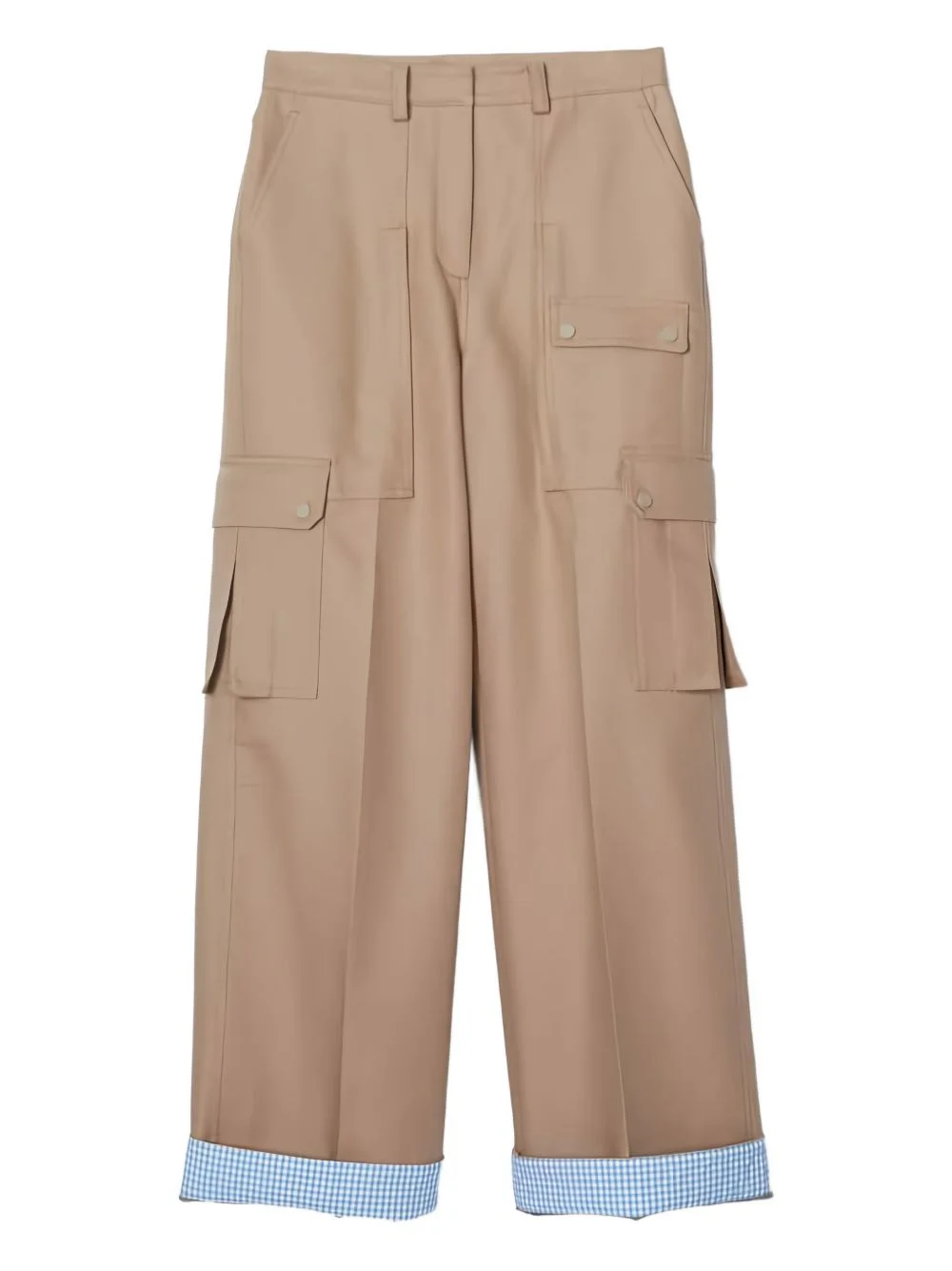 cargo-pocket cuffed trousers - 1