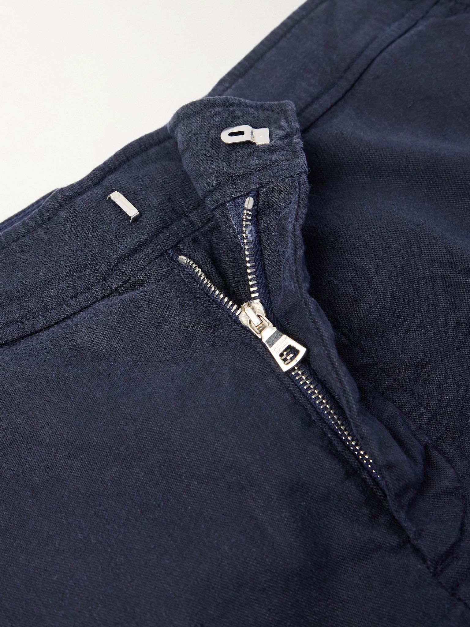 Bulldog Slim-Fit Straight-Leg Stretch-Linen and Lyocell-Blend Shorts Navy - 5