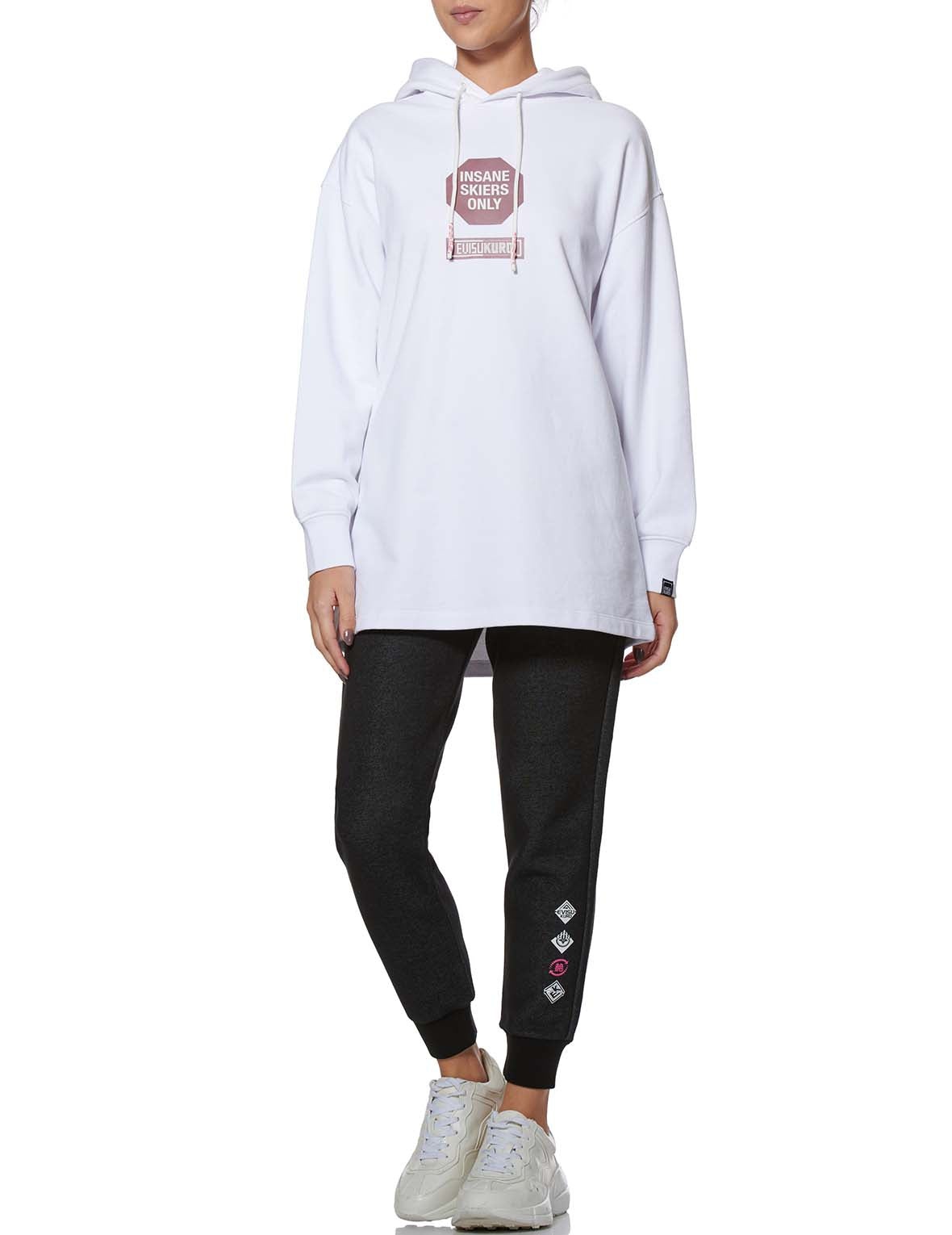 Warning Sign Print Oversized Hoodie - 6