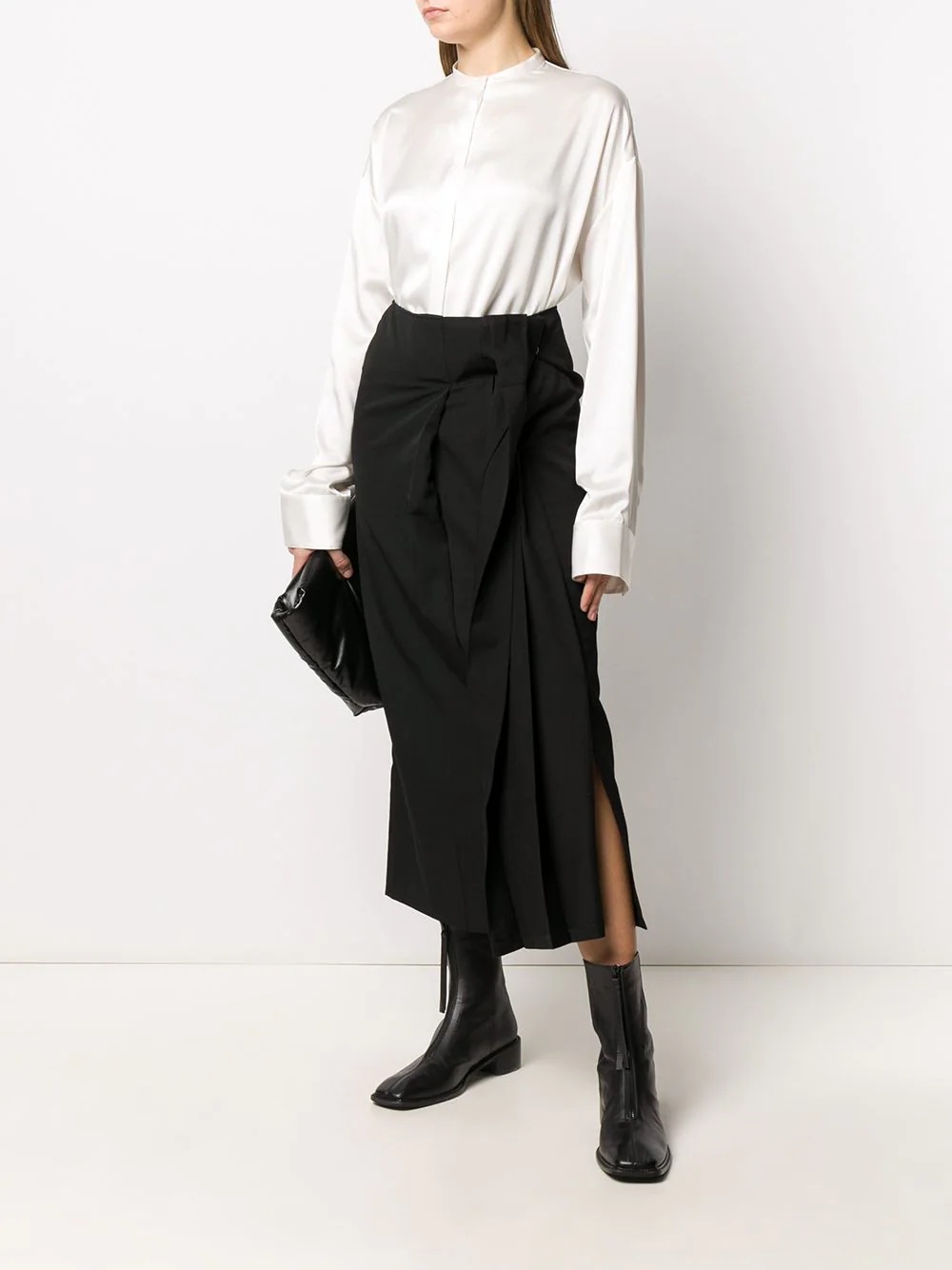 pleated panel midi skirt - 2