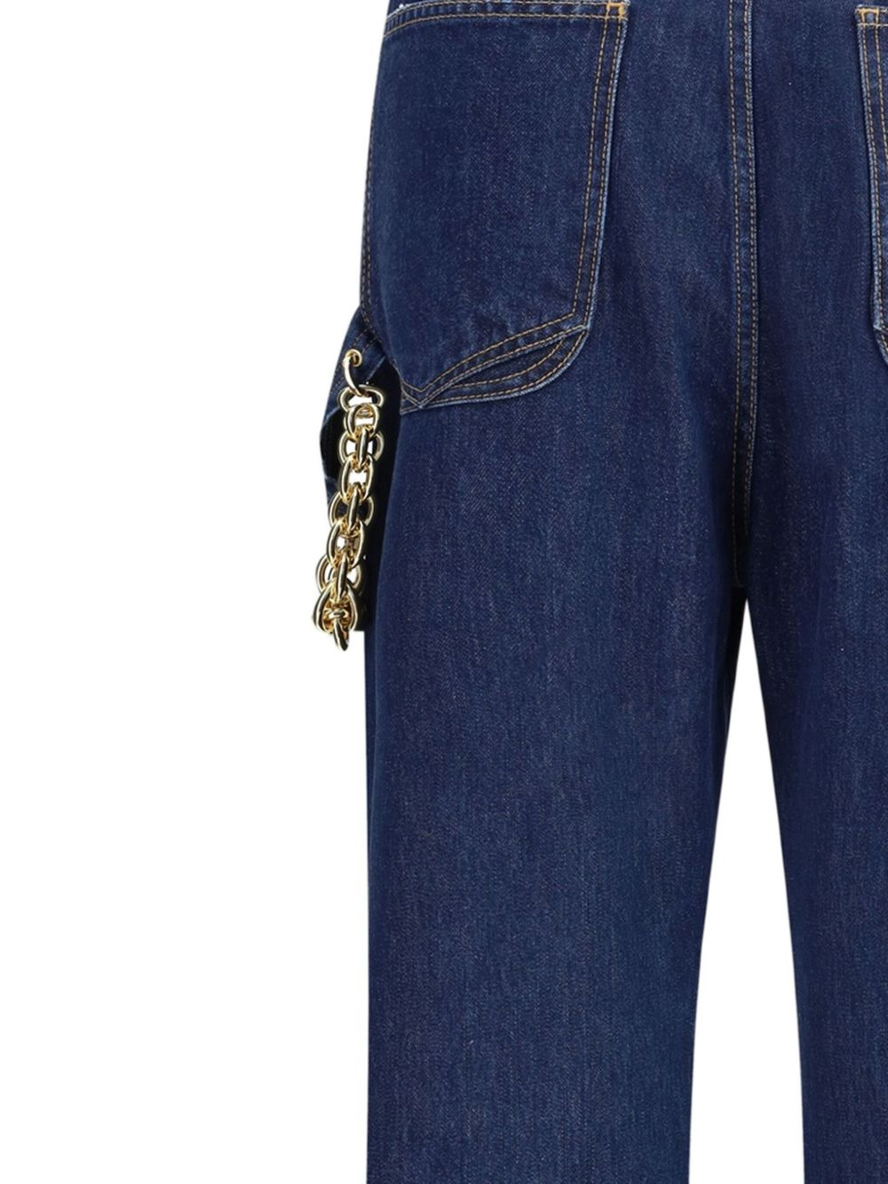 chain-embellished frayed jeans - 3