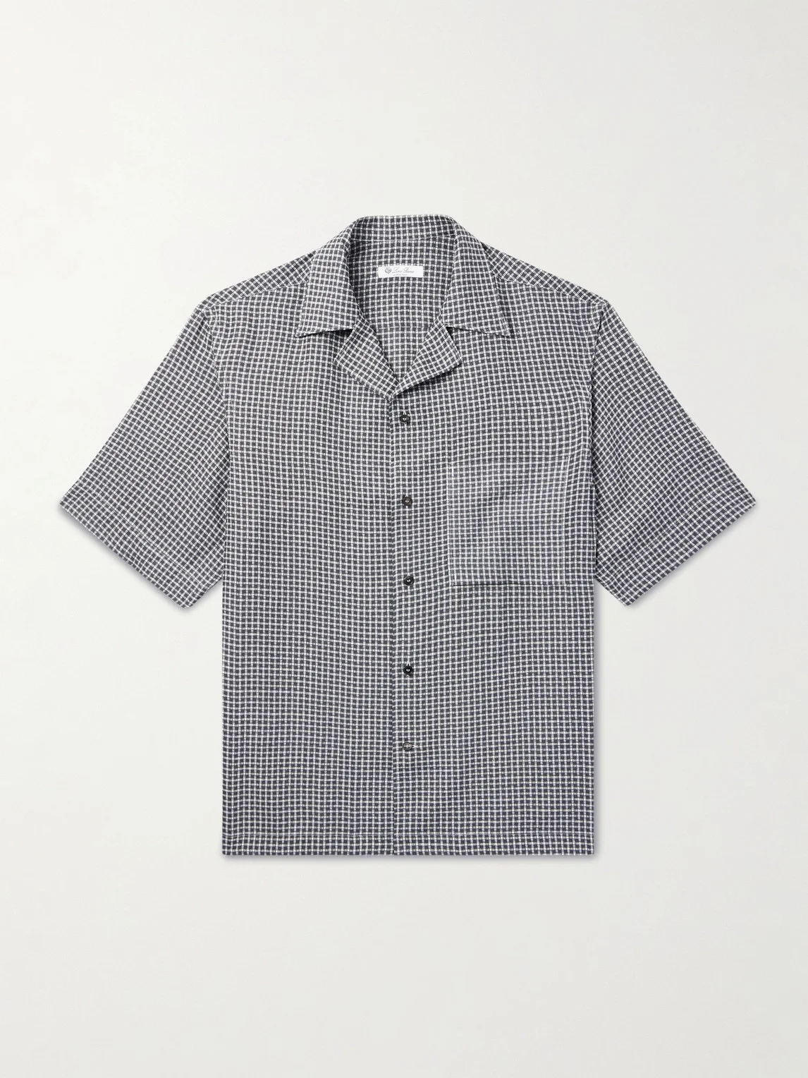Federico Camp-Collar Checked Linen Shirt - 1
