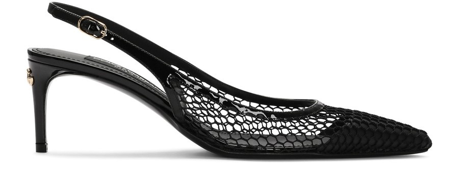 Patent leather and mesh slingbacks - 1