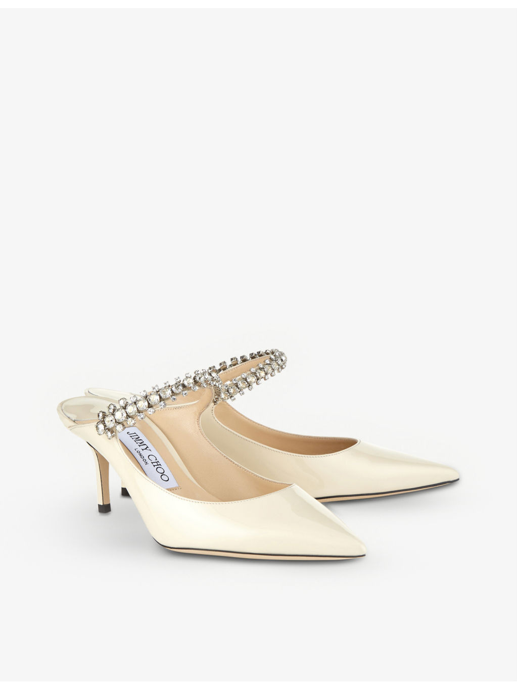 Bing 65 crystal-embellished patent-leather heeled mules - 3
